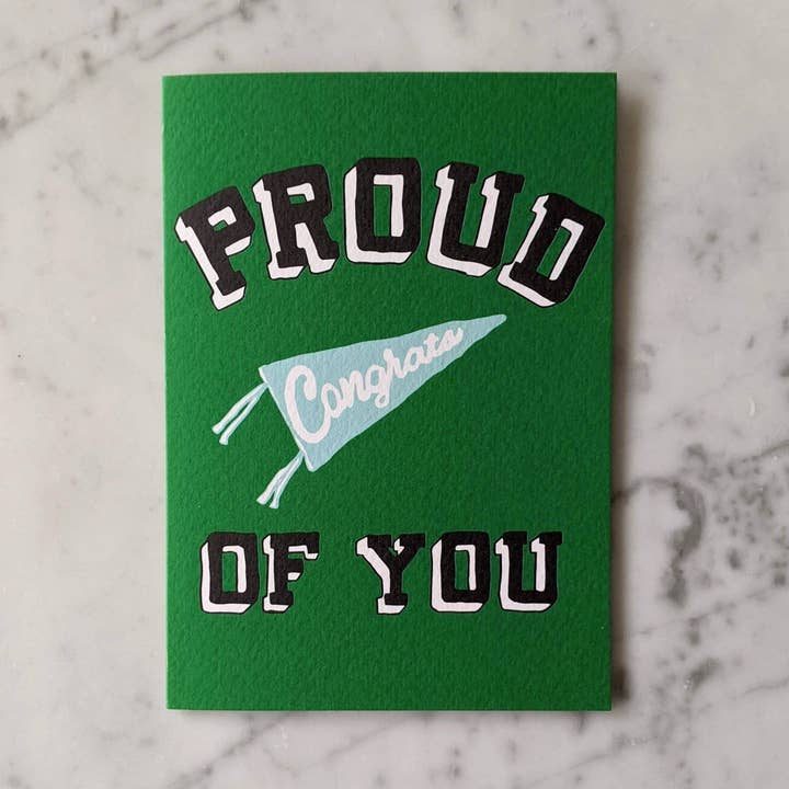 Madeleine Sywulak US - Wholesale Congratulations Card - Proud of You - Kelly Green0