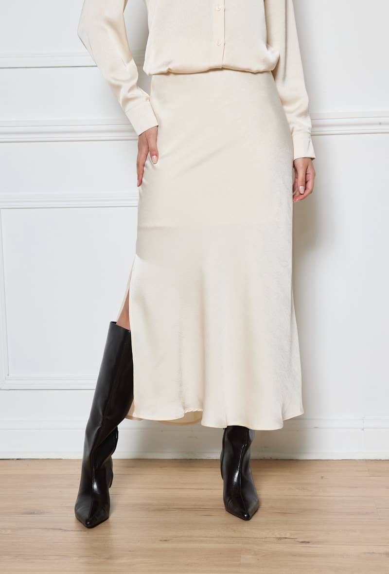 LULUMARY - Vente Jupe – femme - Jupe satinée SK85621