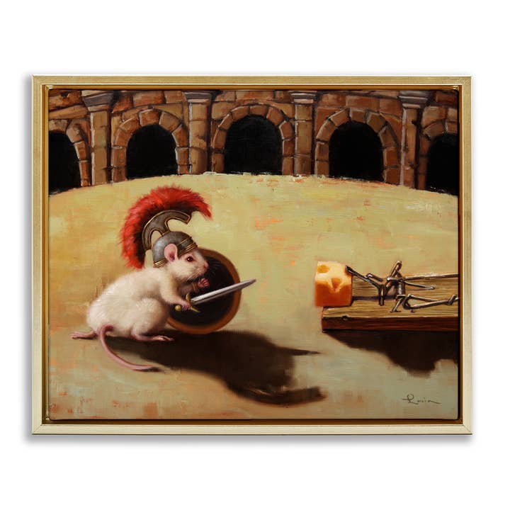 Stupell Industries – wholesale Wall sign – Mouse Vs Mousetrap Funny Battle - Framed Wall Art22