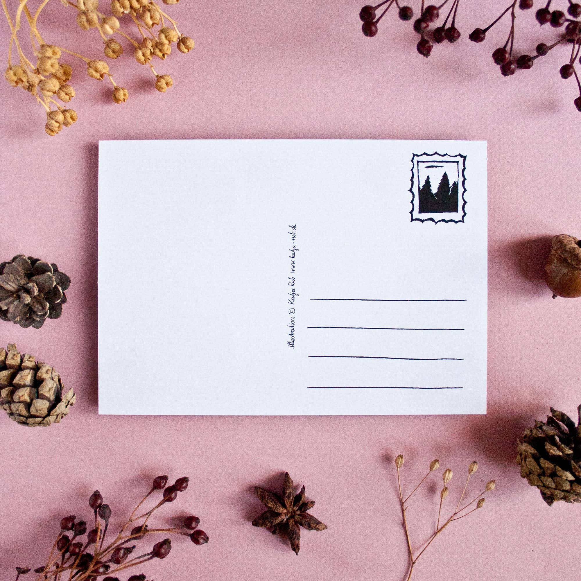 Katja Rub - Wholesale Advent Calendar - Advent Calendar Postcard Raccoons A64