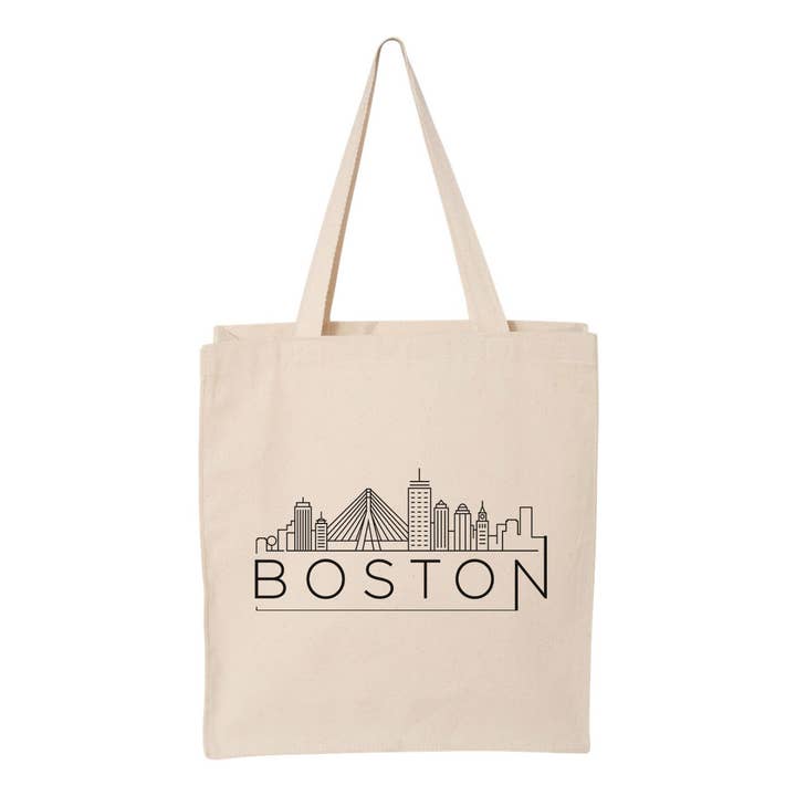 Lucky Luna Apparel - Vente Tote bag – femme - Sac fourre-tout Skyline Boston Massachusetts