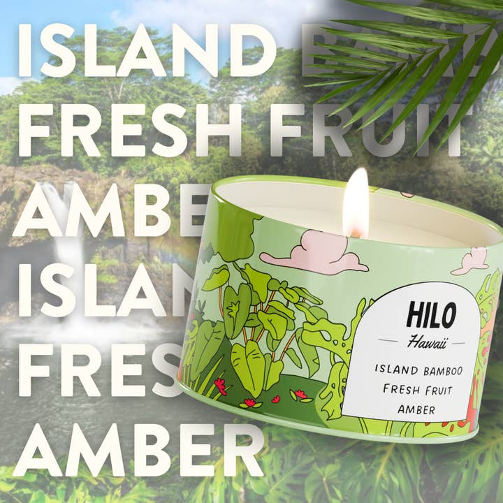 Postcards - Wholesale Jar/Filled Candle - Hilo, Hawaii | Scented Destination Candle