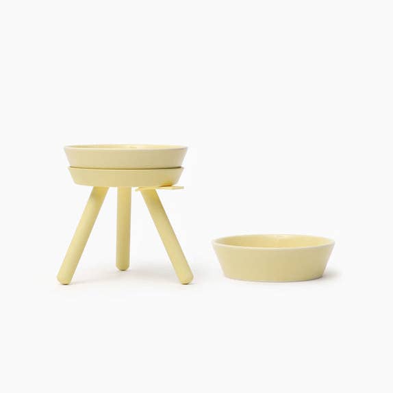 Pets So Good - Wholesale Pet Bowl - Cat/Dog - OREO ELEVATED PET FEEDER TABLE . LEMON YELLOW . TALL8