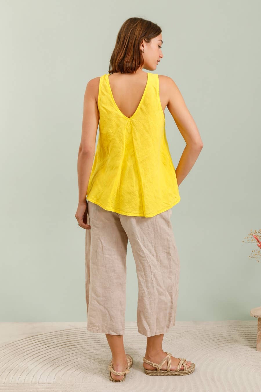 la maison des fibres naturelles – Calças - Mulher por atacado – Calça Capri 16531d 100% linho10