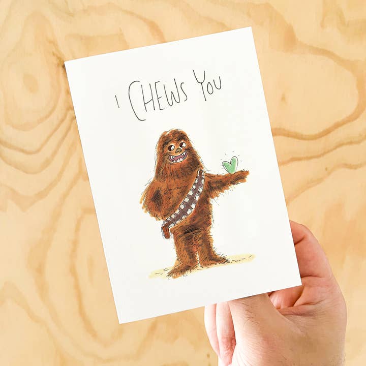 Well Drawn - Wholesale Love Card - I Chews You3