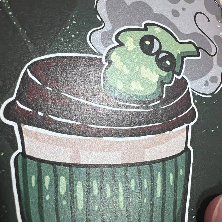 Woolblossom - Wholesale Art print - Coffee Order Fuzzy Worm ~ Shimmer Print3