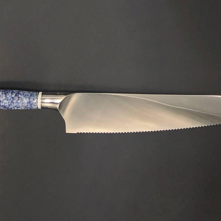 Blue Marble Handle - 10 Inch Bread Knife for wholesale by Craftstone Knives