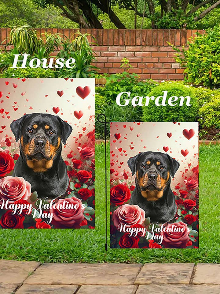 Rottweiler - Valentine Garden Flag for wholesale by Best of Breed Products