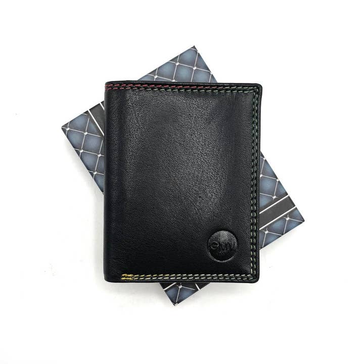 Black Multi Genuine leather wallet, Brand GMV, art. GMV80-202 for wholesale on Faire