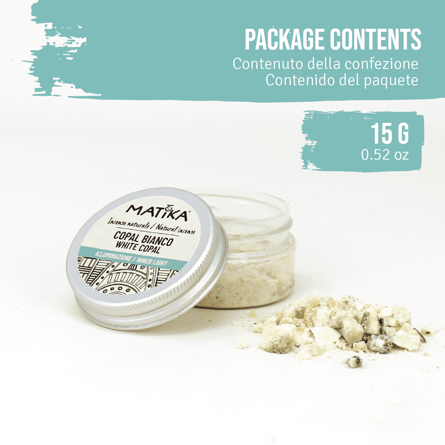 Herborea srl – wholesale Rökelse – Vit kopalharts – 15 g (0,5 oz)1