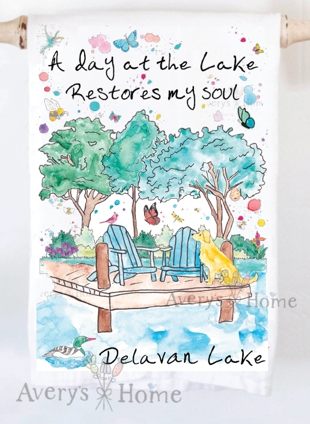 Avery's Home - Wholesale Tea Towel - A Day at the Lake or River Customizable Tea Towel12