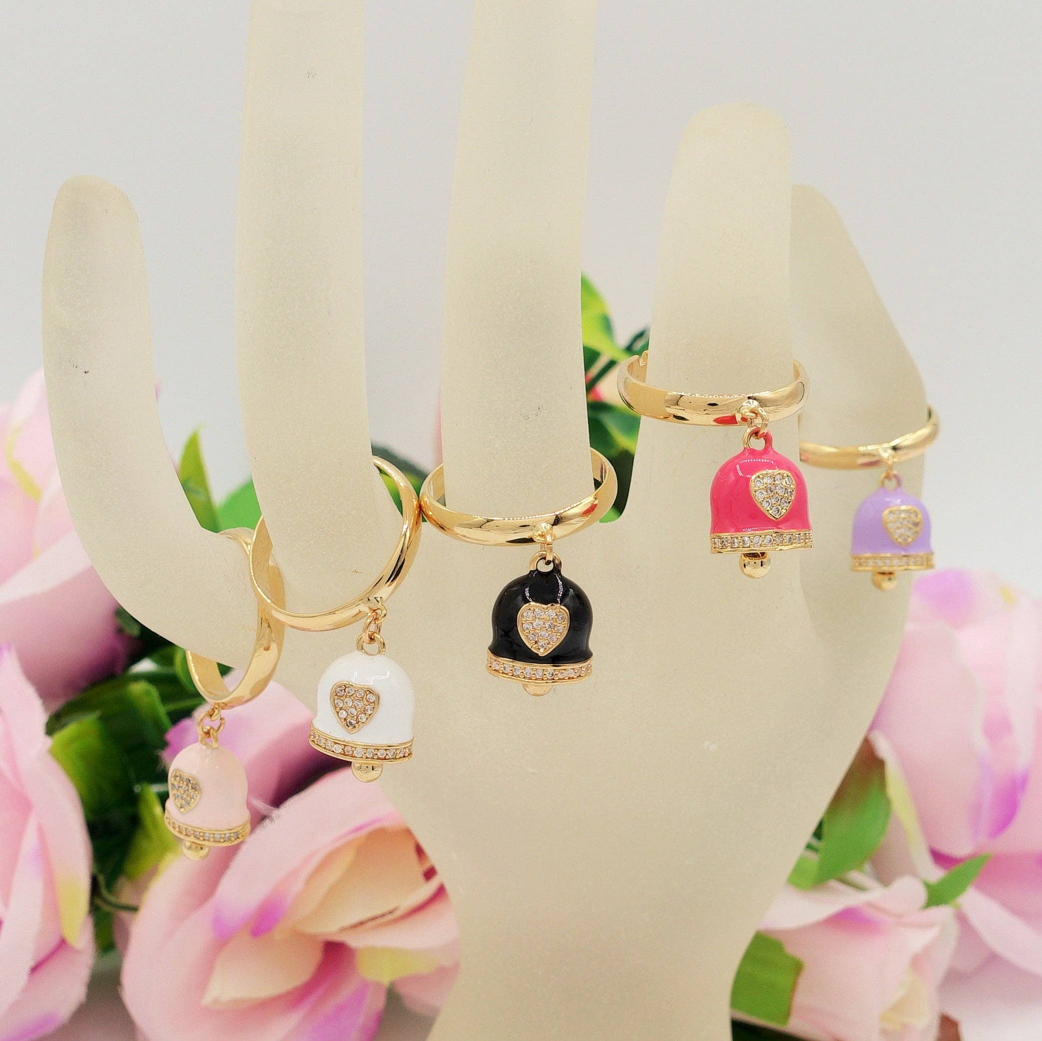 Daemon srls - Vente Solitaire - TINKERBELL RAINBOW - Bague cloche avec Zircon cubique en forme de cœur11