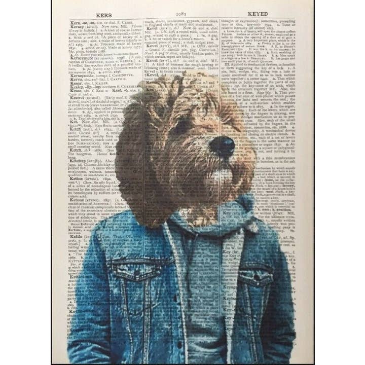 Impressão de arte de parede do dicionário Cockapoo - Impressão de parede de cachorro peculiar por atacado de Parksmoonprints