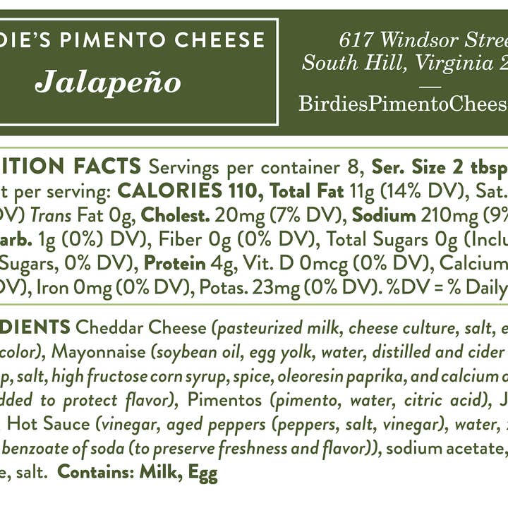 Birdie's Pimento Cheese - Wholesale Cheese - Booster Pack: Click the box, give us the details