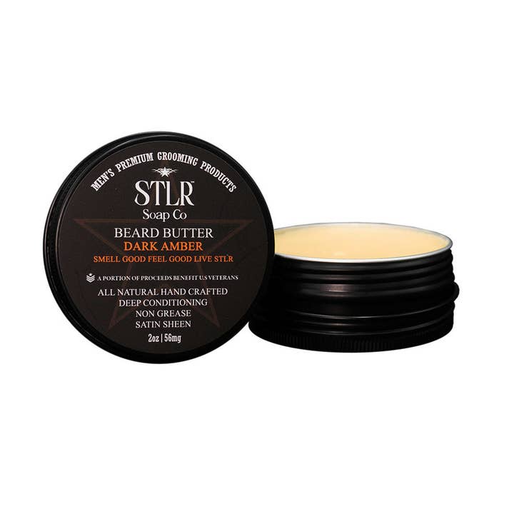 Dark Amber Beard Butter for wholesale by STLR Soap Company