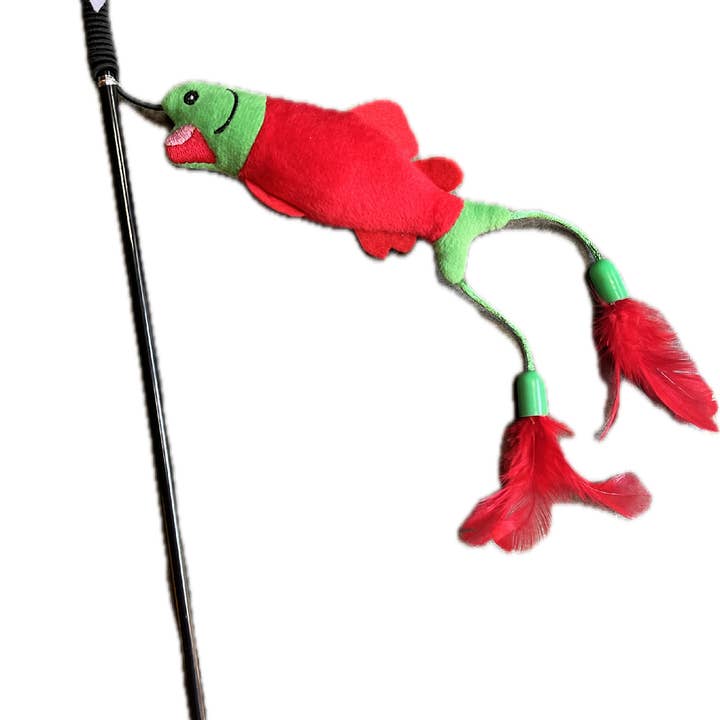 Pet Souvenirs – wholesale Pet toy – Cat – SALMON Cat Wand Toy (NEW)