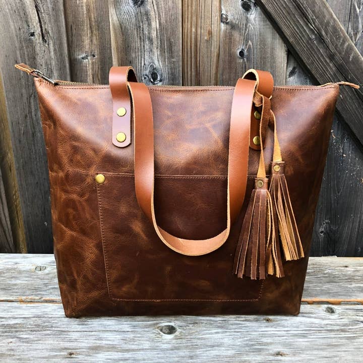 Hides - Vente Tote bag – femme - Sac en cuir avec fermeture éclair24