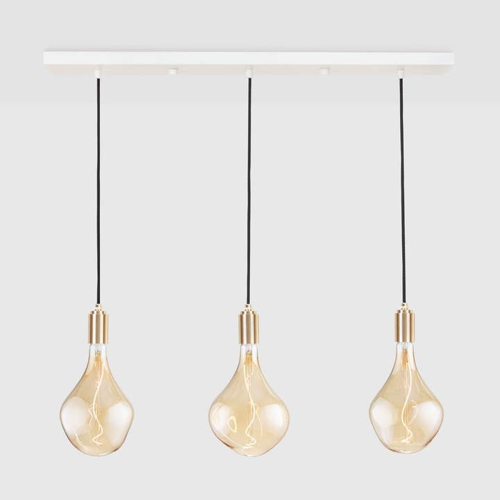 Linear Triple Pendant in Brass + Voronoi II for wholesale by Tala