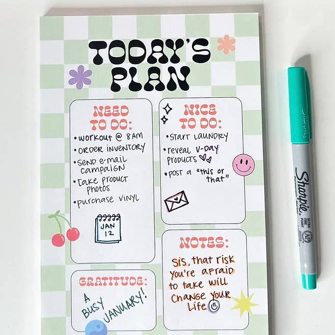 Electric Feels Company - Wholesale Notepad - Today's Plan Notepad3