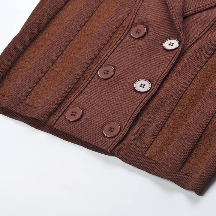 Color as pictures SET227 Tailored Knit Vest & Pleated Skirt Set – Fall Edit for wholesale on Faire6