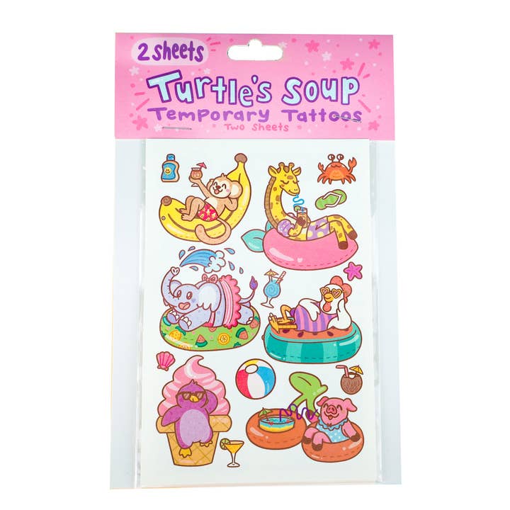 Turtle's Soup – Großhandel Temporäre Tattoos – Temporäre Tattoo-Blätter für Poolpartys, Strandtag