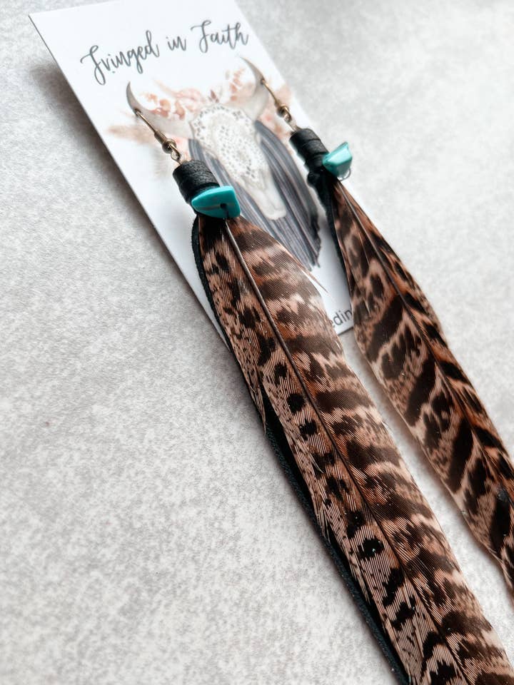 Joliet Feather Earrings for wholesale by Fringed In Faith