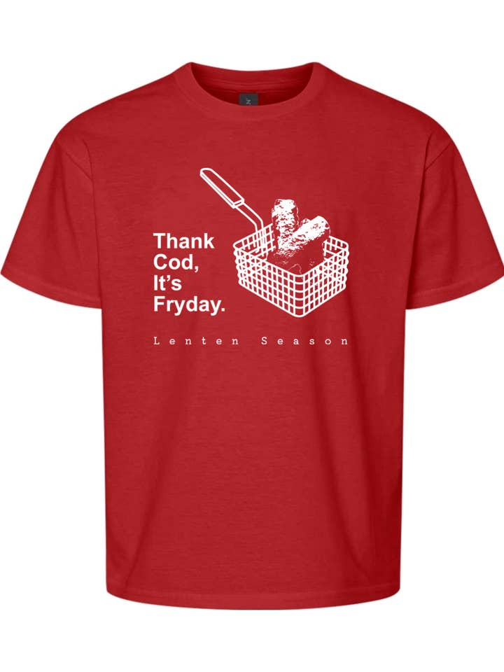 Sock Religious - Wholesale Screen-printed t-shirt – Kids - TCIF Thank Cod, Its Fryday - Fish Fry Youth T-Shirt1