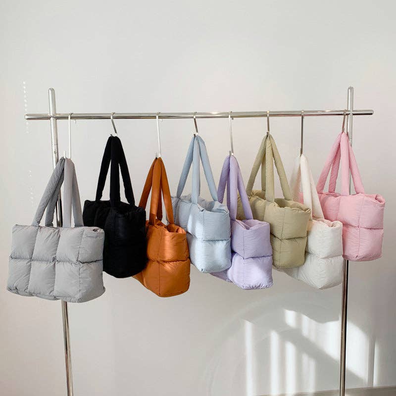 Sweetkama - Wholesale Tote Bag - Women's - Ladies Puff Solid Color Padded Cloud Tote Bag SKAB413418