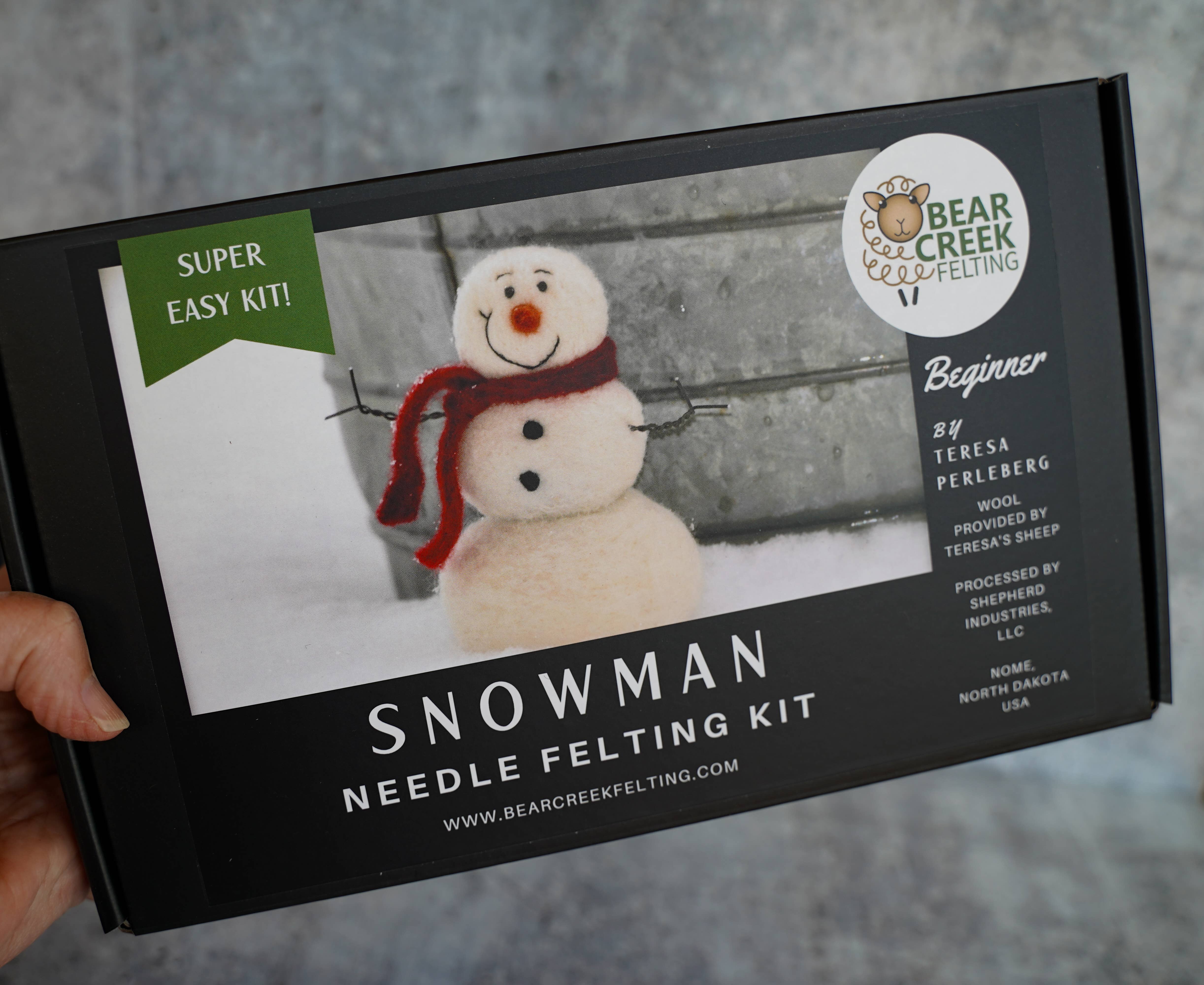 Bear Creek Felting - Wholesale DIY Craft Kit - Snowman Needle Felting Kit1