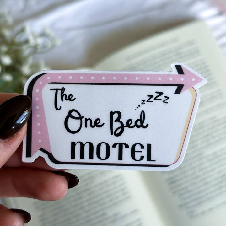The One Bed Motel klistermærke for engroshandel hos Heart & Spine Books
