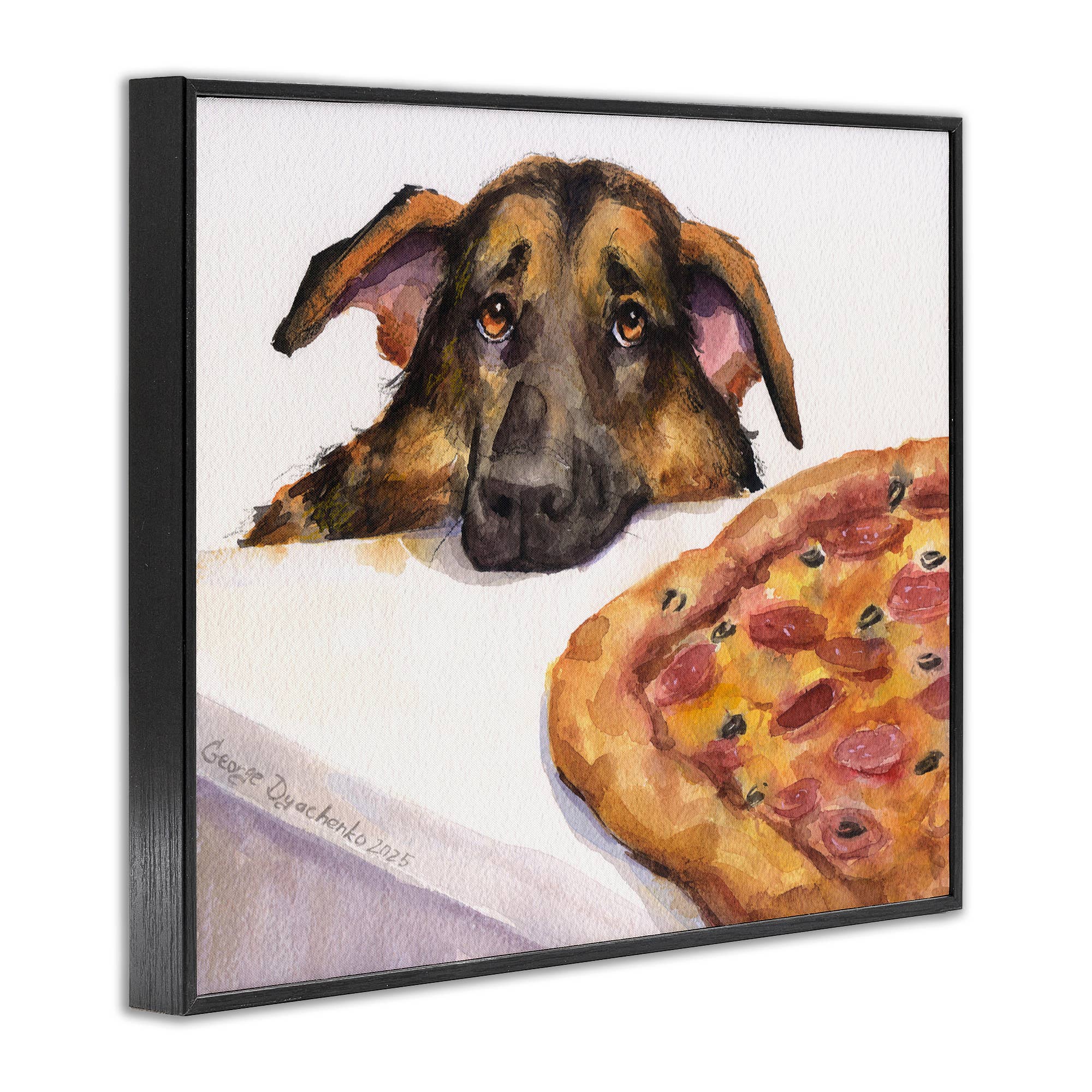 Stupell Industries - Wholesale Wall Sign - German Shepherd with Pizza - Framed Wall Art13