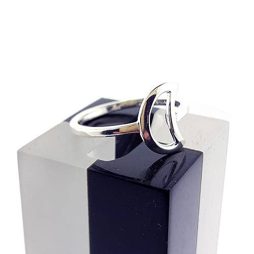 Crystal Earth Sterling - Wholesale Band/Stacked Ring - Celestial Crescent Moon Sterling Ring - Sterling Silver3