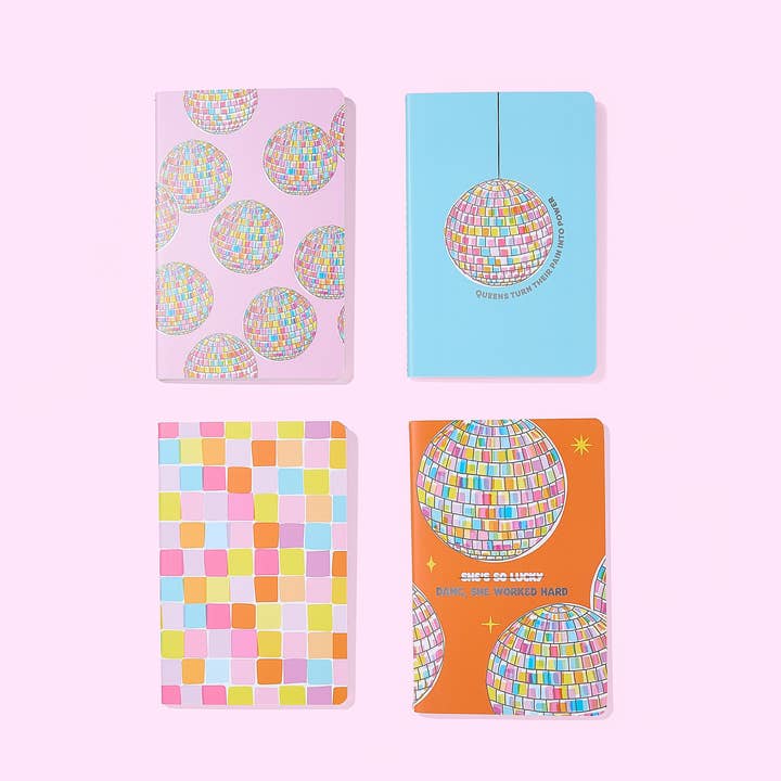 Juego de Mini Cuadernos - Bola de Discoteca - EK - Juego de 4 Piezas para venta al por mayor de Taylor Elliott Designs