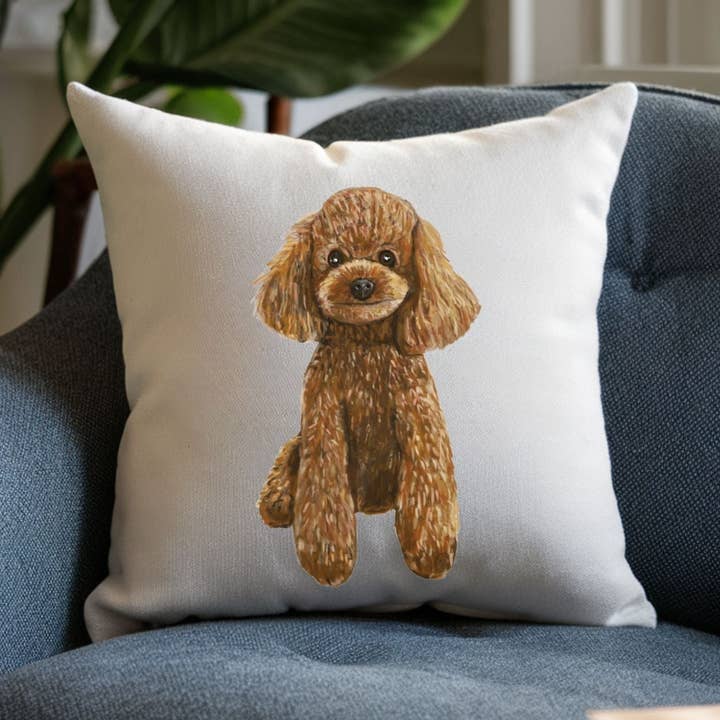 Pudel Kudde Brun Hundälskare Gåva för wholesale av MerikaArt