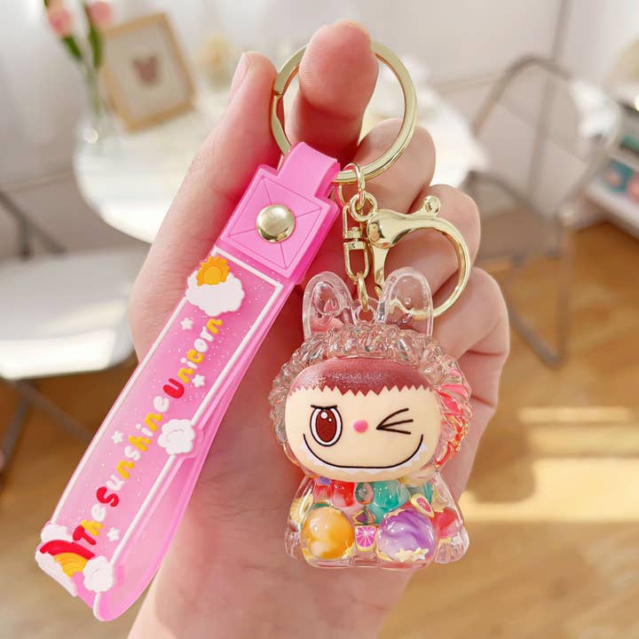MKS America - Wholesale Keychain - Women's - Cute 3D Rabbit Keychain with Glitter and Wristlet Bag Charm9
