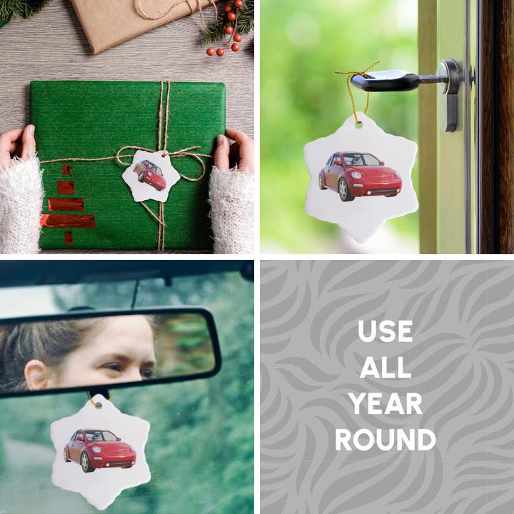 3dRose - Wholesale Ornament - 3dRose, Euro Car Red, Ornament4