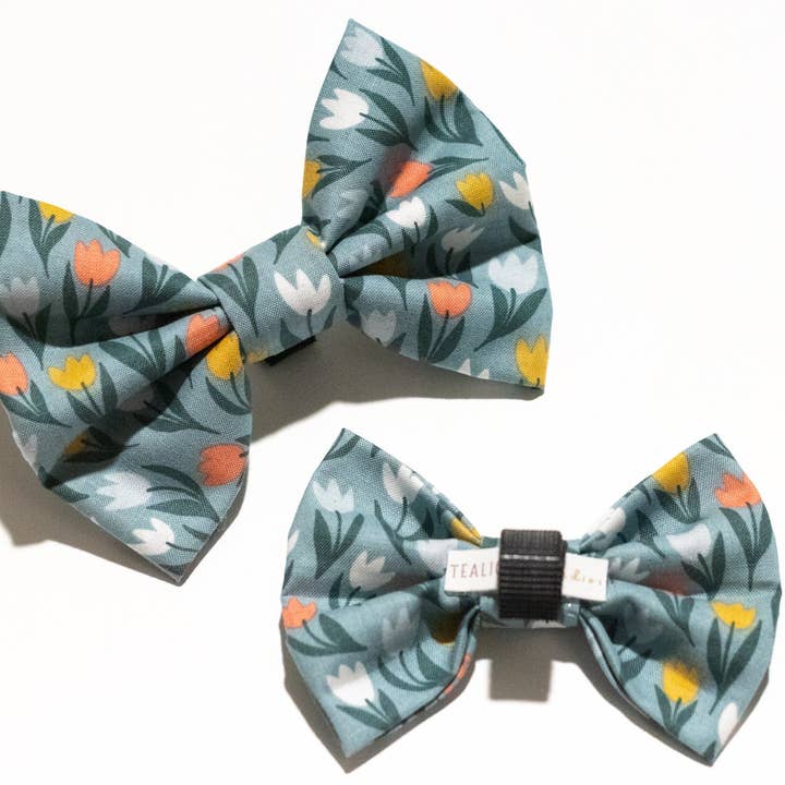 Spring Tulips Pet Bow for wholesale by Tealight Studios
