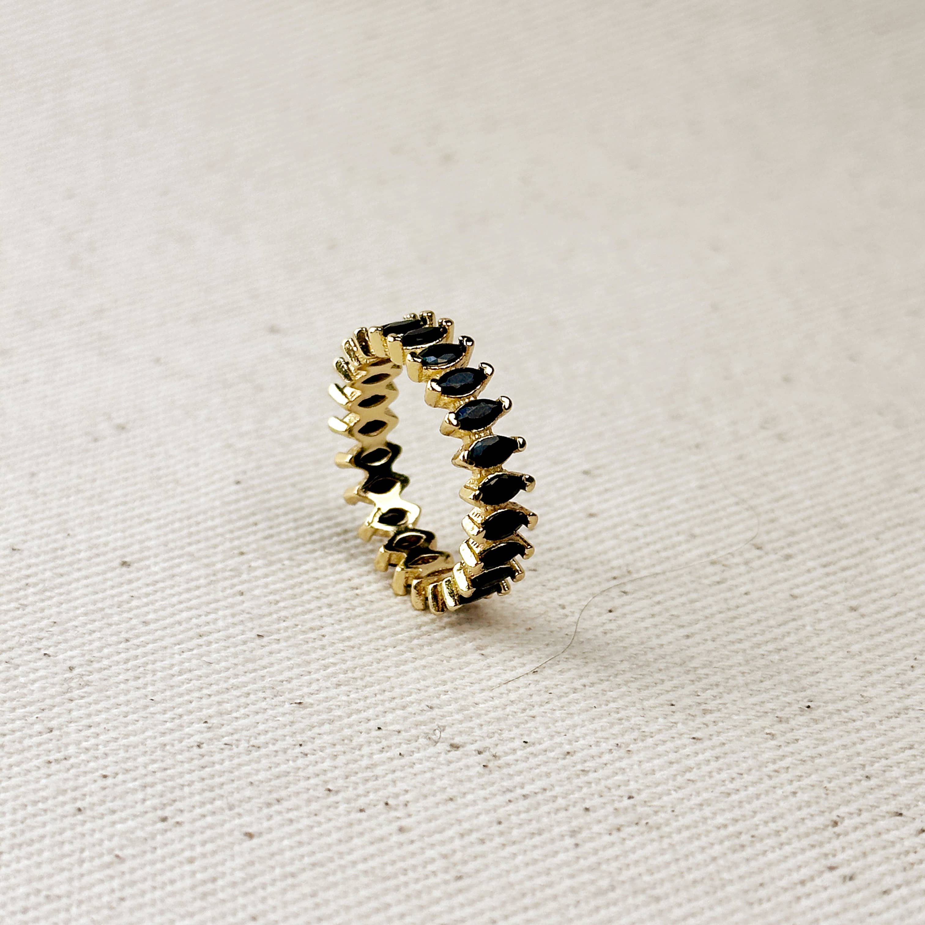 GoldFi - Vente Bague avec plusieurs pierres - Bague alliance éternelle marquise en or 18 carats sur plaqué or0