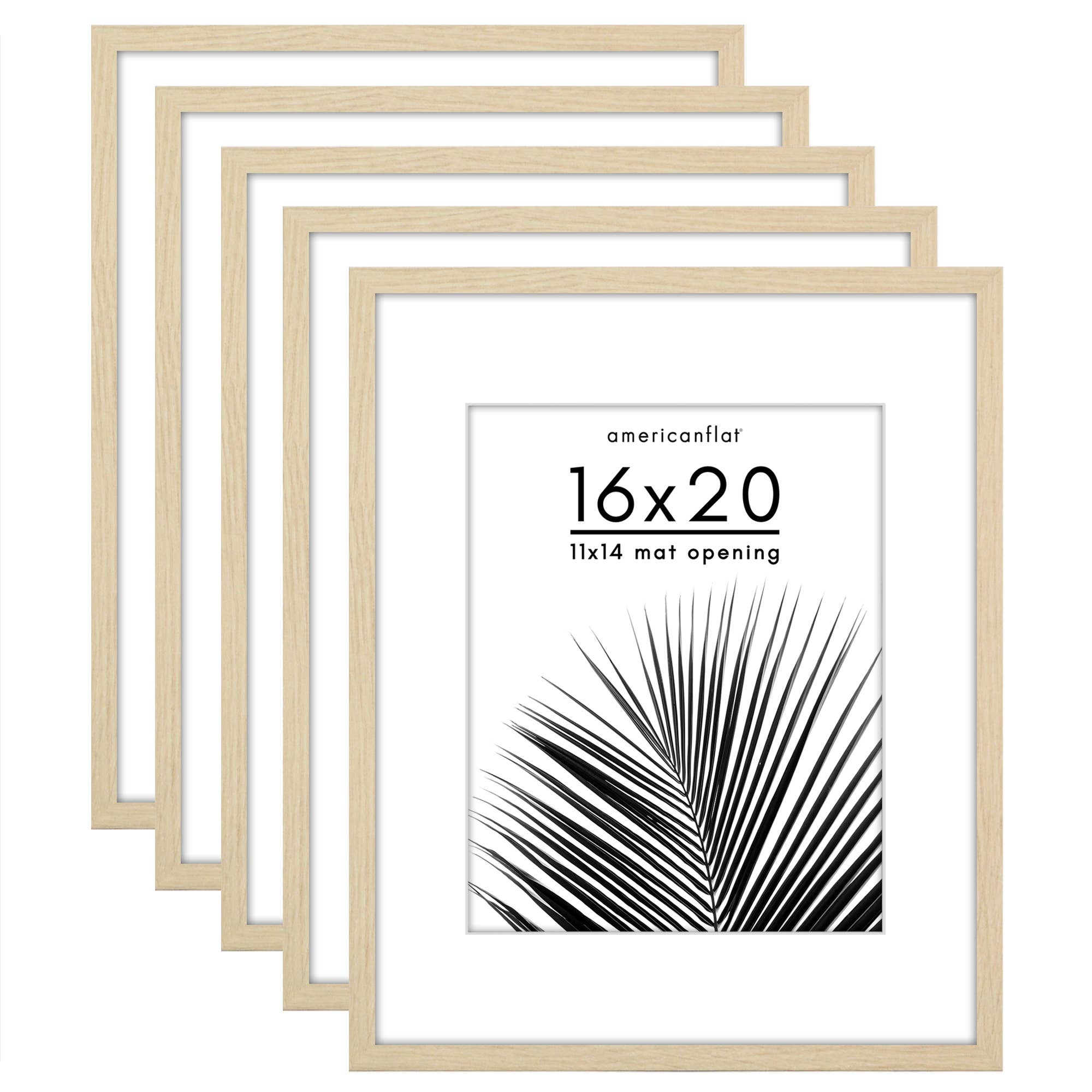 Americanflat - Wholesale Picture Frame - Americanflat 5 Pack Picture Frames With Mat Plexiglass Cover72