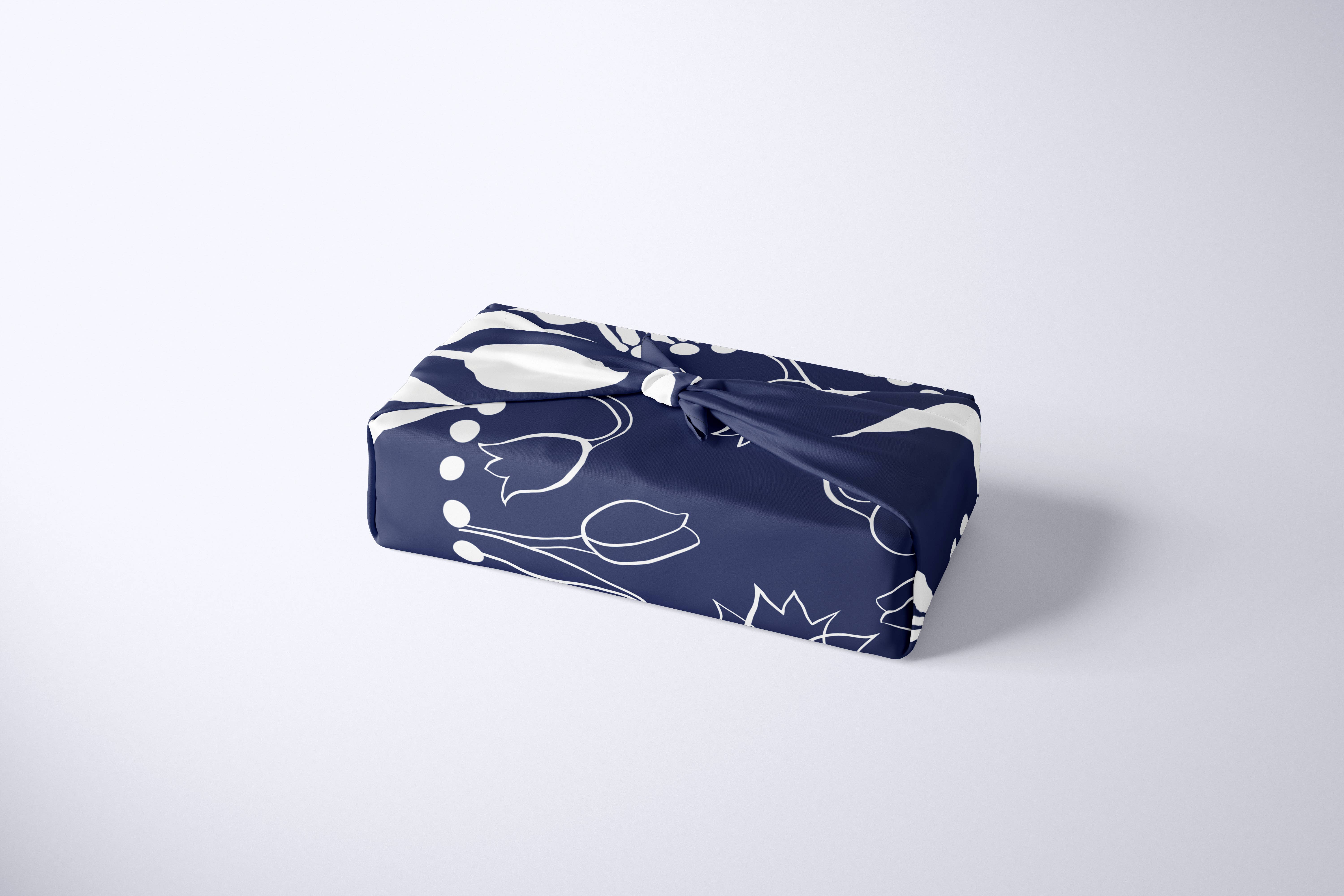 Keiko Furoshiki - Wholesale Flat Wrap - Furoshiki Reusable Japanese Fabric Gift Wrap Tulip on Water1