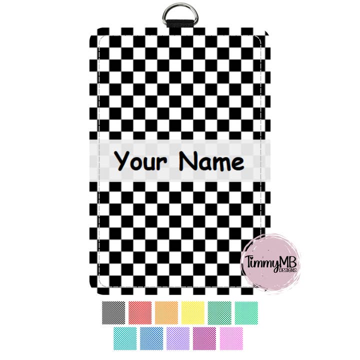 Porte-badge personnalisé à carreaux pour la vente par TimmyMB Designs