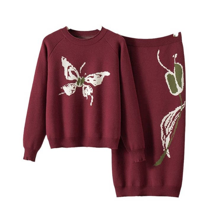 Marayn - Wholesale Top & pants set (NOT Loungewear) – Women's - New trendy Silk Butterfly Knit Set4