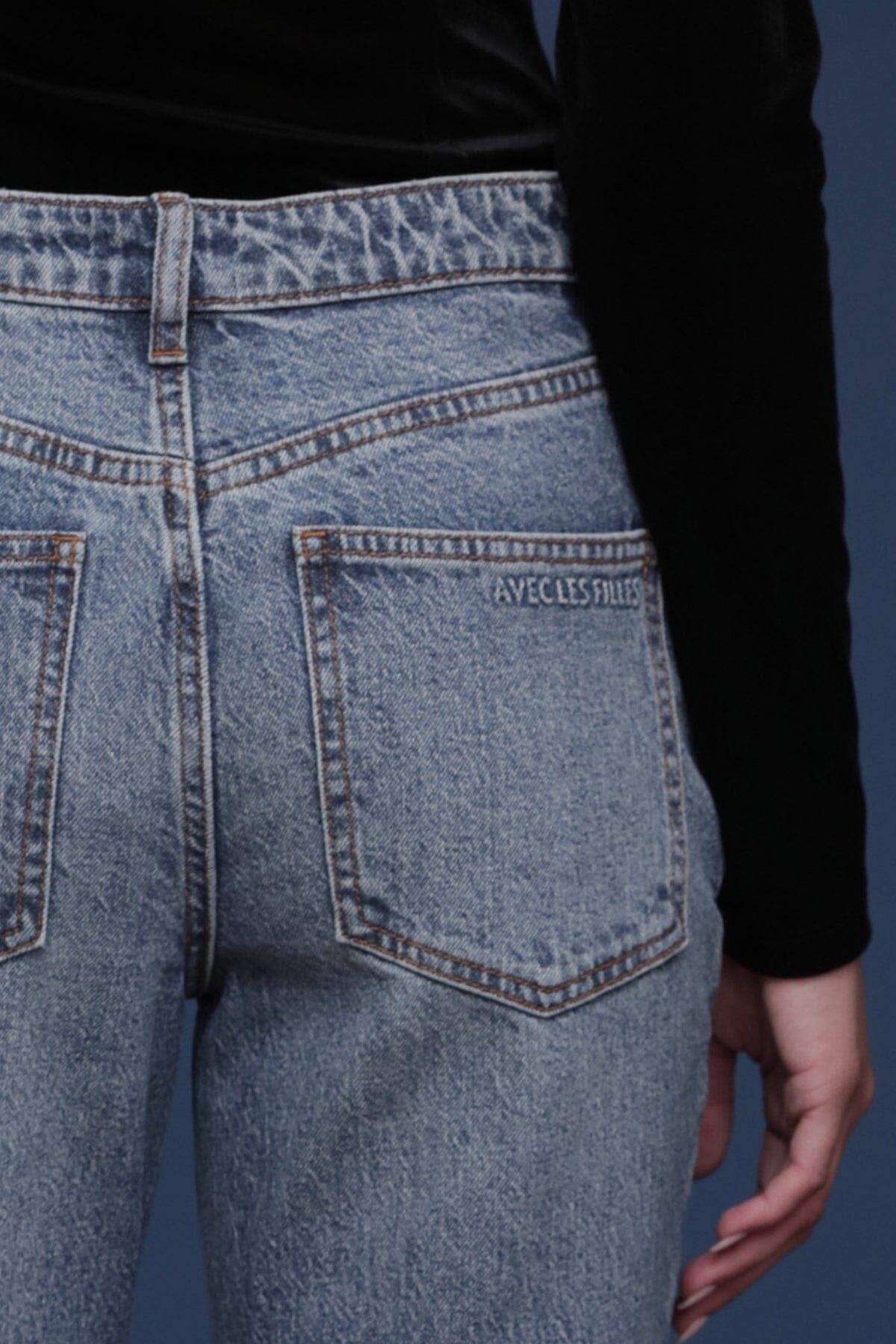 Persheron Wash Chain Embellished Flare Jeans for wholesale on Faire3