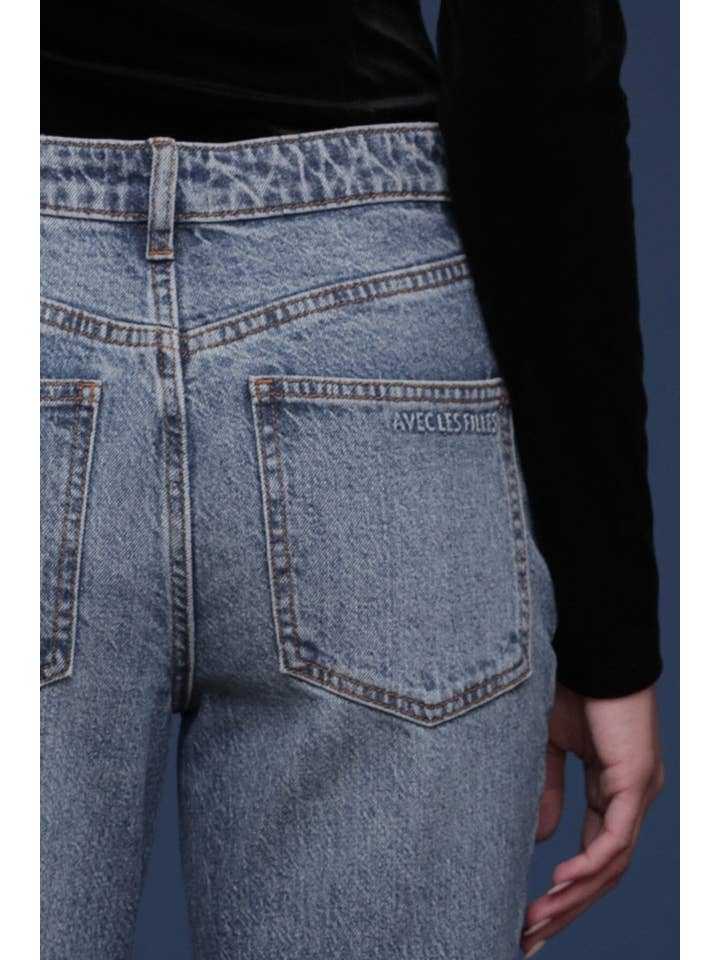 Persheron Wash Chain Embellished Flare Jeans for wholesale on Faire3