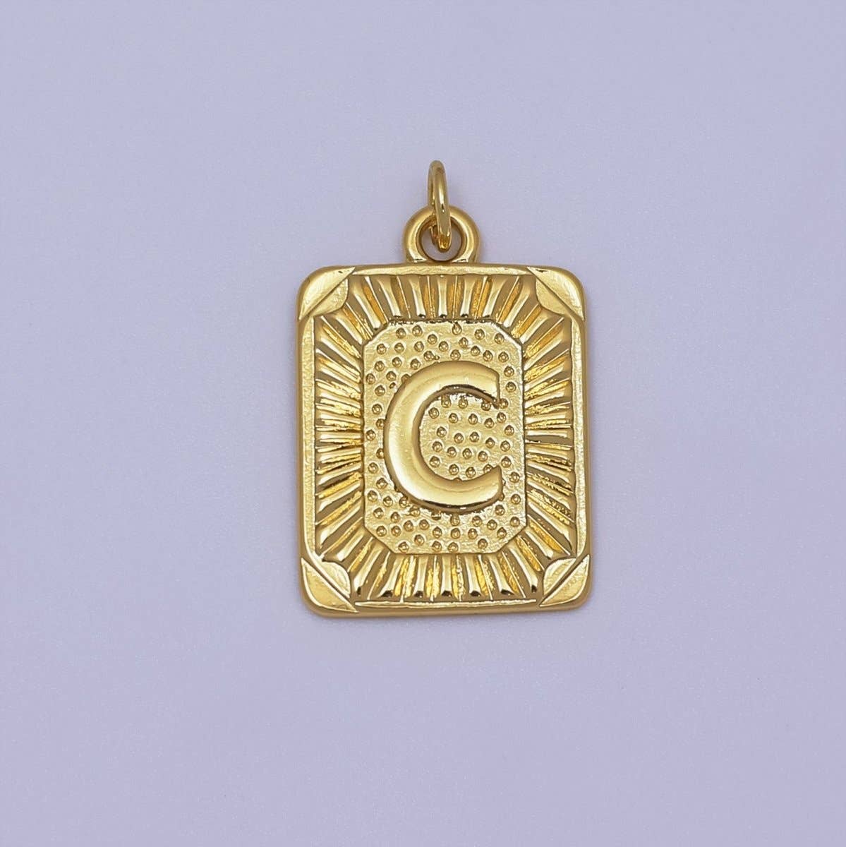 Aim Eternal - Wholesale Individual Charm/Pendant - 24k Gold Filled Initial Tag Letter Charm A - Z Alphabet Letter Tile Charm Pendant Personalized Charm for Designer Inspired Necklace Jewelry Making A716~A7282
