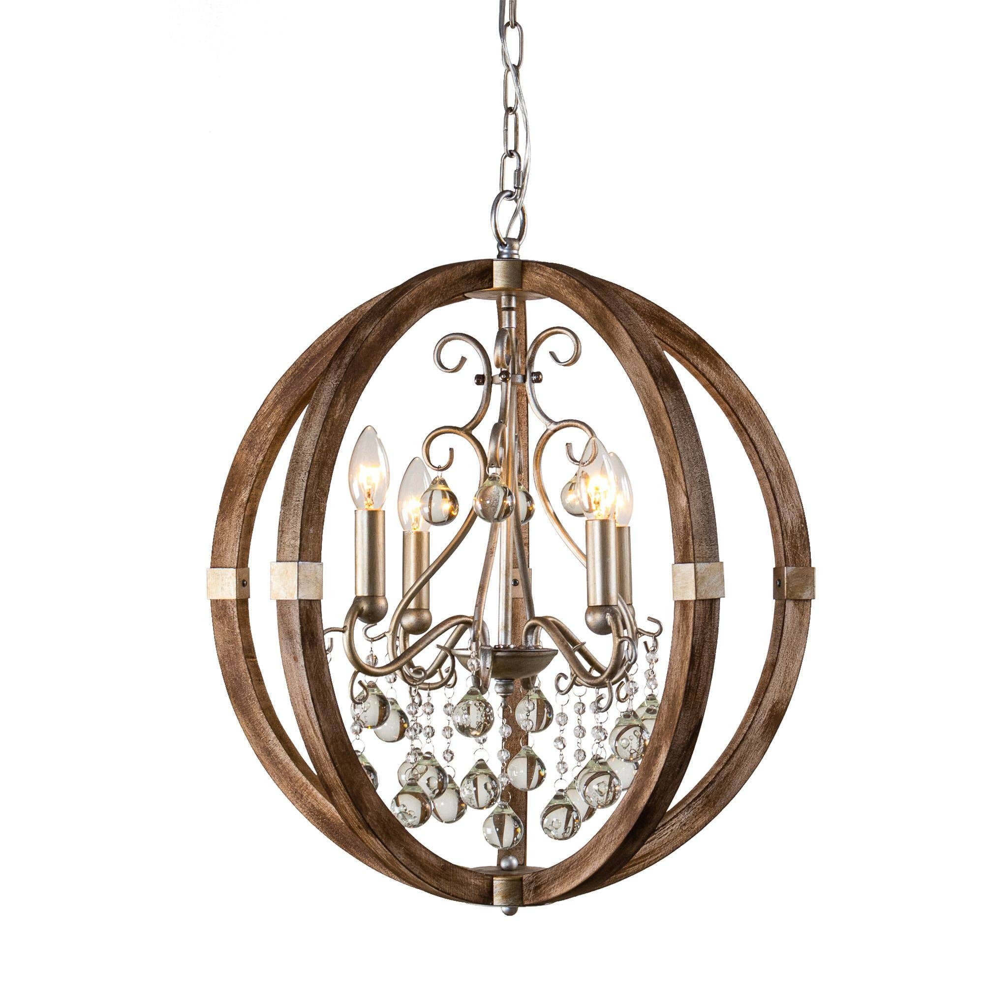 Brio Lighting - Wholesale Chandelier/Hanging Light - Lusteria Rustic Brown 4-Light Caged Pendant Light12