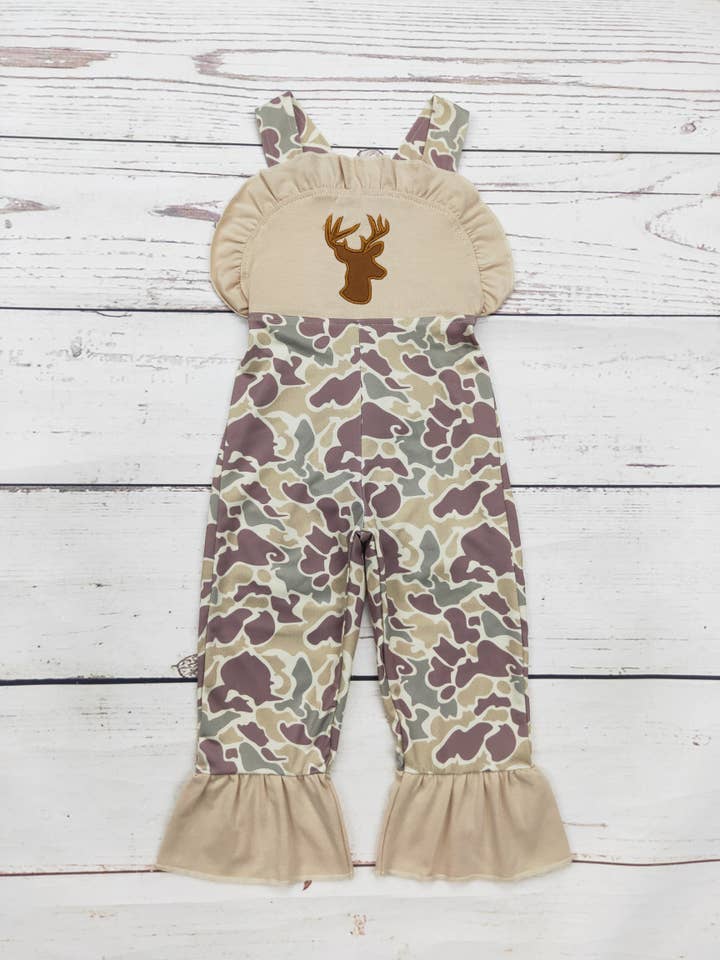 sassy kids palace - Wholesale Jumpsuit - Baby - Baby Girl Camouflage Deer Appliqué Jumpsuit