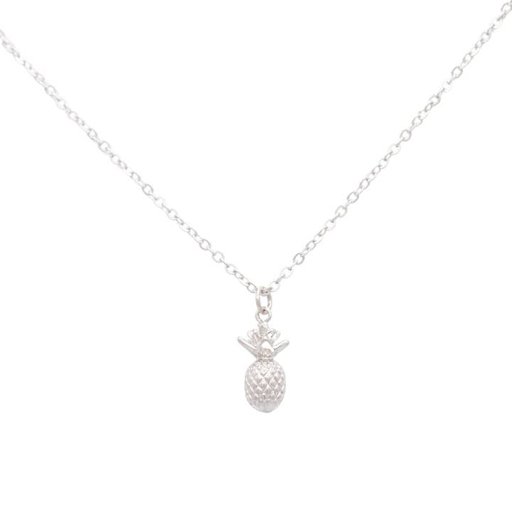 Rebecca Accessories LLC – wholesale Hänge-/berlockhalsband – Ananas Charm Fruktmat hänge Halsband Guld Silver