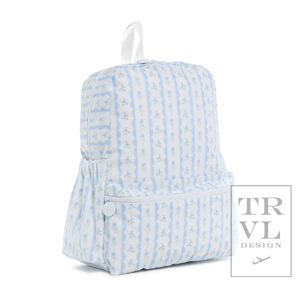 TRVL Design - Wholesale Backpack - Kids - Backpacker - Backpack Ribbon Floral Blue1