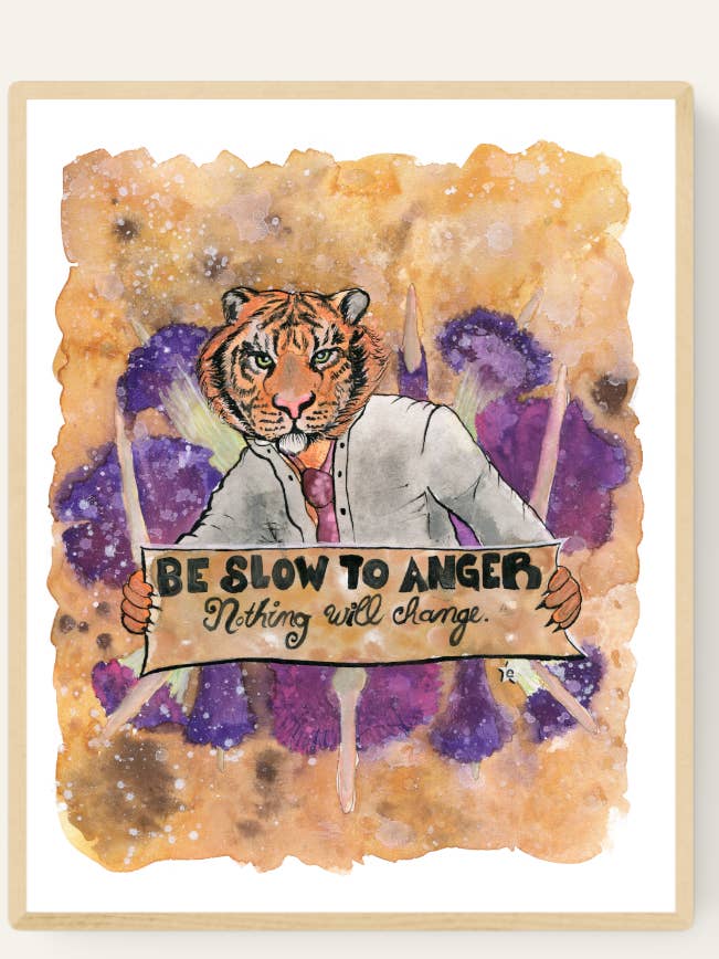 Sunda-tijger, Bedreigde Dieren Serie - 20x25 cm Kunstdruk voor wholesale door Darling Illustrations